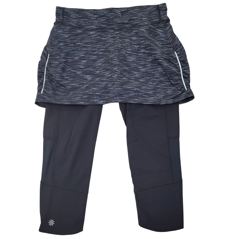 Athleta Women's Medium Black Skort Capri Leggings Athletic Skirt‎ Pants